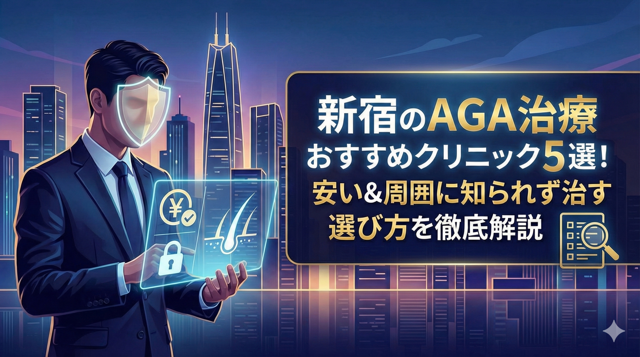 新宿のAGA治療おすすめクリニック5選！安い＆周囲に知られず治す選び方を徹底解説
