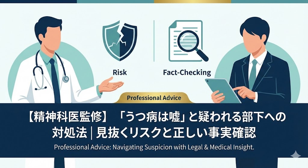 【精神科医監修】「うつ病は嘘」と疑われる部下への対処法｜見抜くリスクと正しい事実確認
