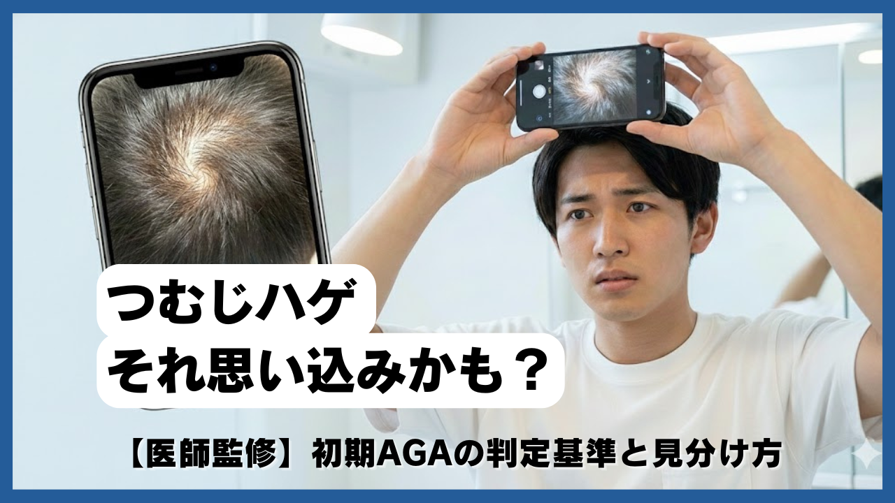【医師監修】つむじハゲは思い込み？AGA初期の基準・特徴と治療法