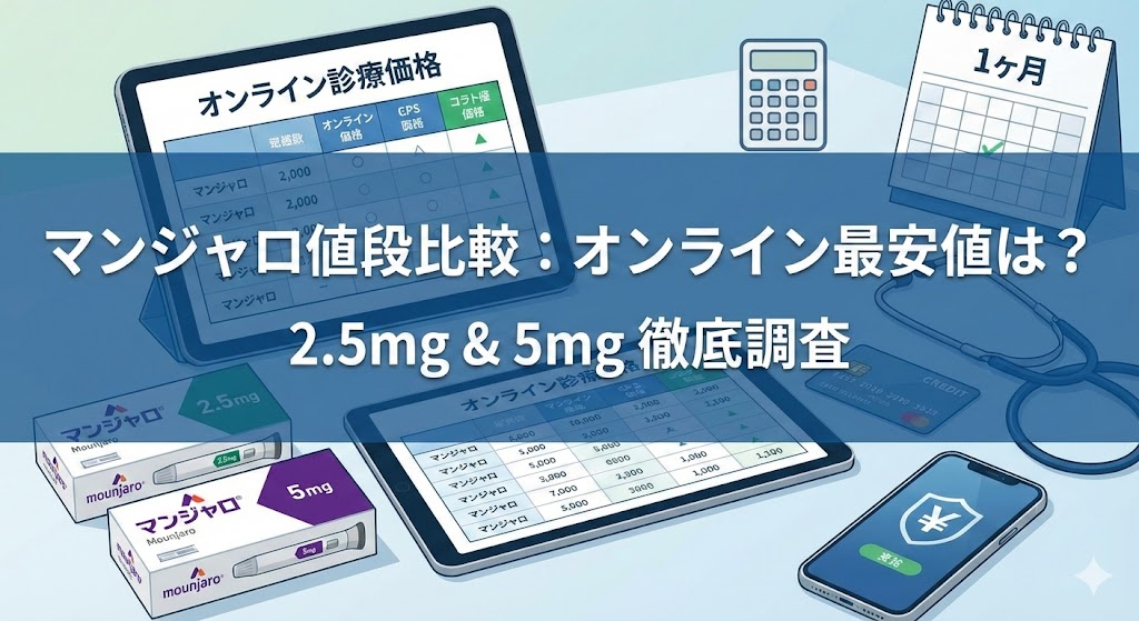 マンジャロ1ヶ月の値段は？オンライン診療の最安値と送料込み総額ランキング【医師監修】