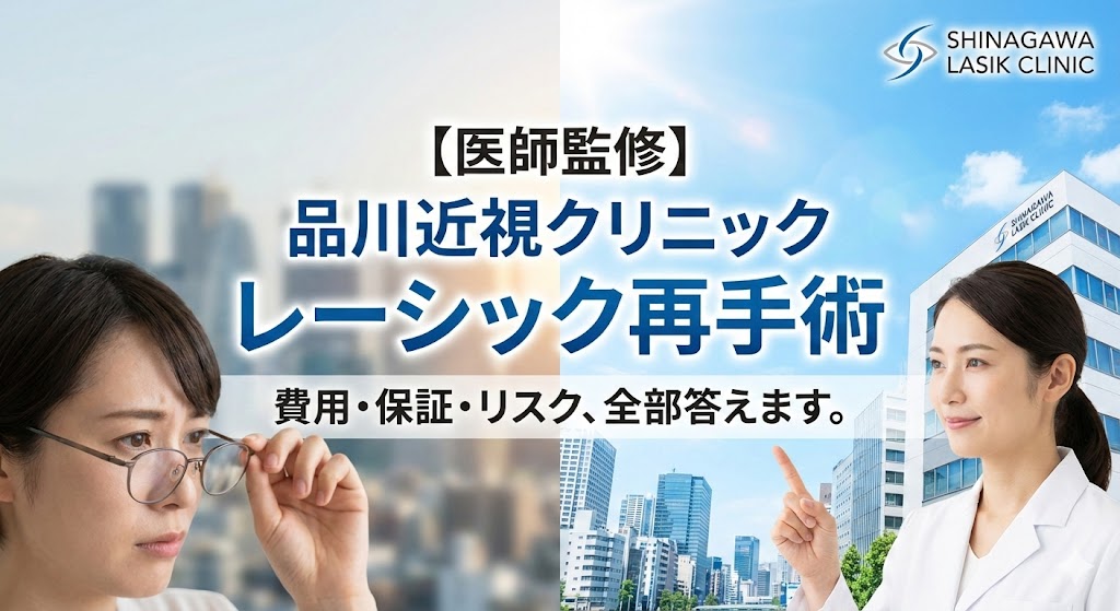 【医師監修】品川近視クリニックで2回目のレーシックは可能？費用・保証期間・リスクを徹底解説