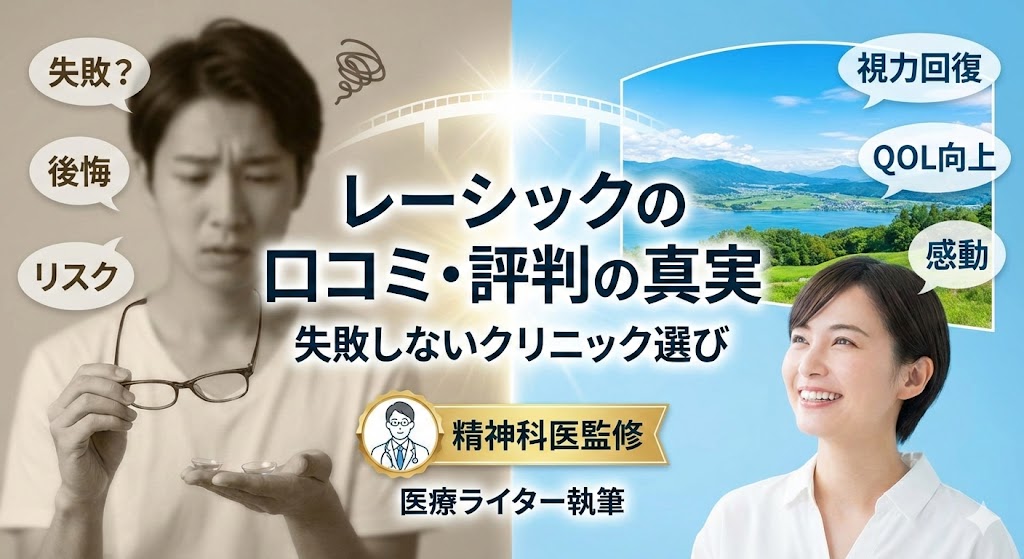 【精神科医監修】レーシックの口コミ・評判の真実！失敗しないクリニック選びと「後悔」の正体