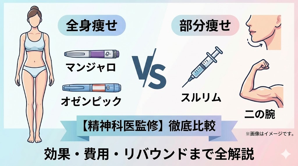 精神科医監修】マンジャロ・オゼンピック・スルリムの違いは？効果