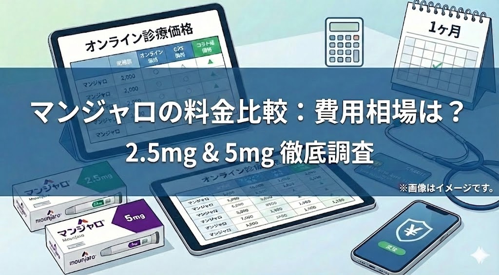 マンジャロ1ヶ月の料金は？オンライン診療の費用と送料込み総額ランキング【医師監修】