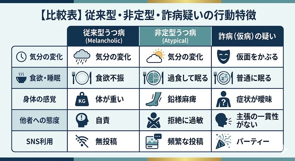 【チェックリスト】うつ病の嘘を疑う際の証拠能力の有無。公開SNS、鍵垢、同僚の証言、探偵報告書などの有効性を一覧化