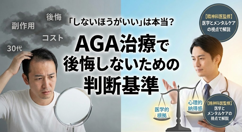 AGA治療「しないほうがいい」は本当?後悔する人の特徴と5つの判断基準【精神科医監修】