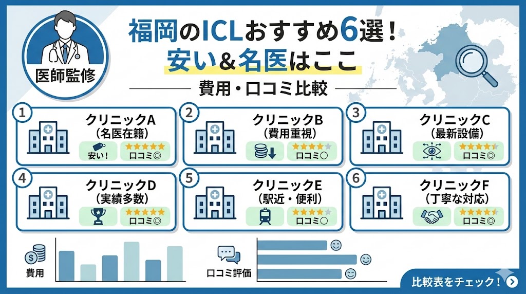 【医師監修】福岡のICLおすすめ6選!安い&名医はここ|費用・口コミ比較