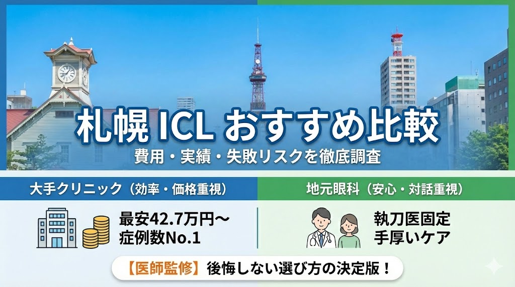 【医師監修】札幌のICLおすすめ5選!費用・実績・失敗リスクを徹底比較|安いクリニックは危険?