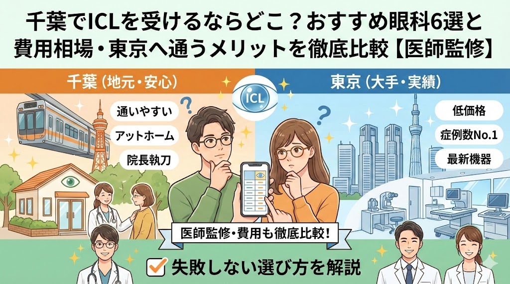 千葉でICLを受けるならどこ?おすすめ眼科6選と費用相場・東京へ通うメリットを徹底比較【医師監修】
