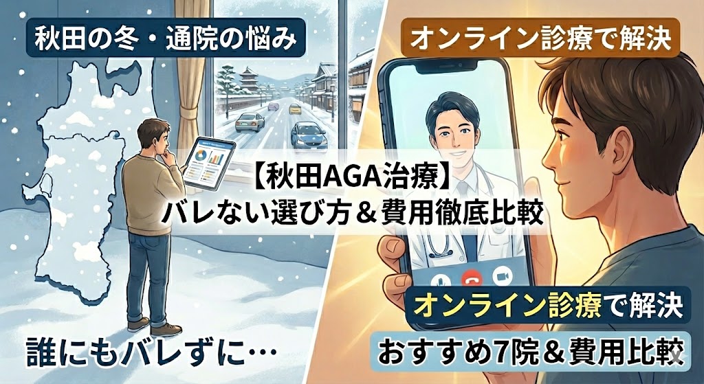 【精神科医監修】秋田のAGAクリニックおすすめ7選+オンライン!費用とバレない選び方