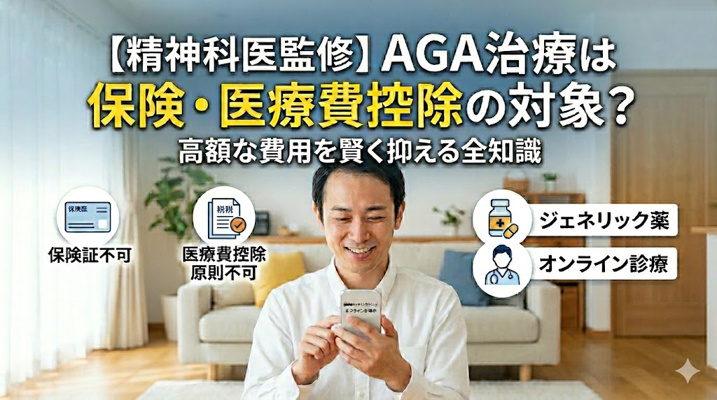 【精神科医監修】AGA治療は保険・医療費控除の対象？高額な費用を賢く抑えるための基礎知識