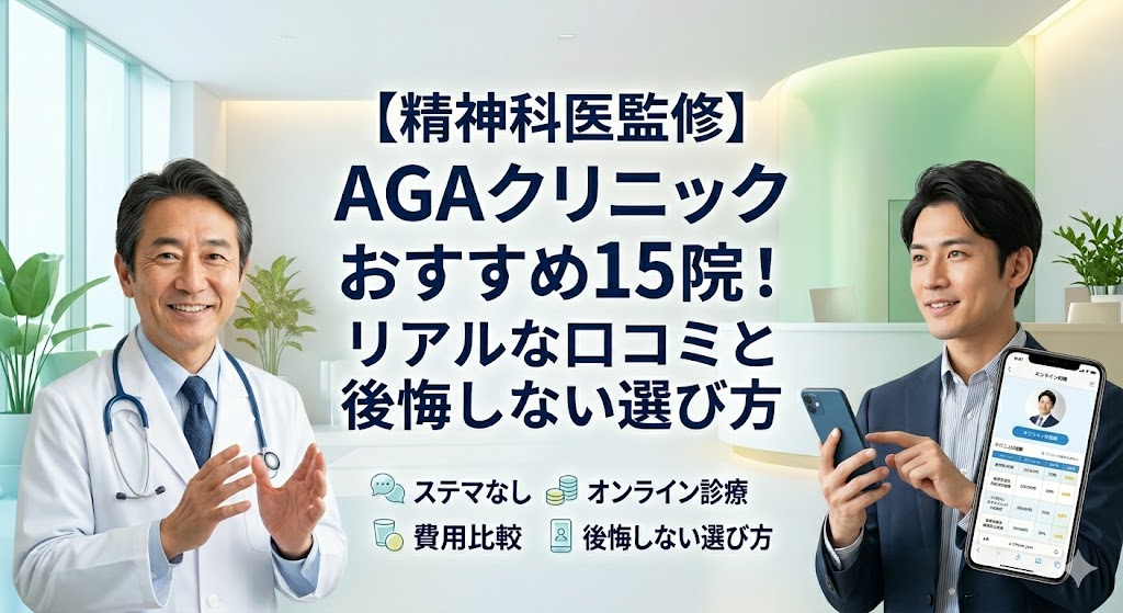 【精神科医監修】AGAクリニックおすすめ15院！リアルな口コミと後悔しない選び方