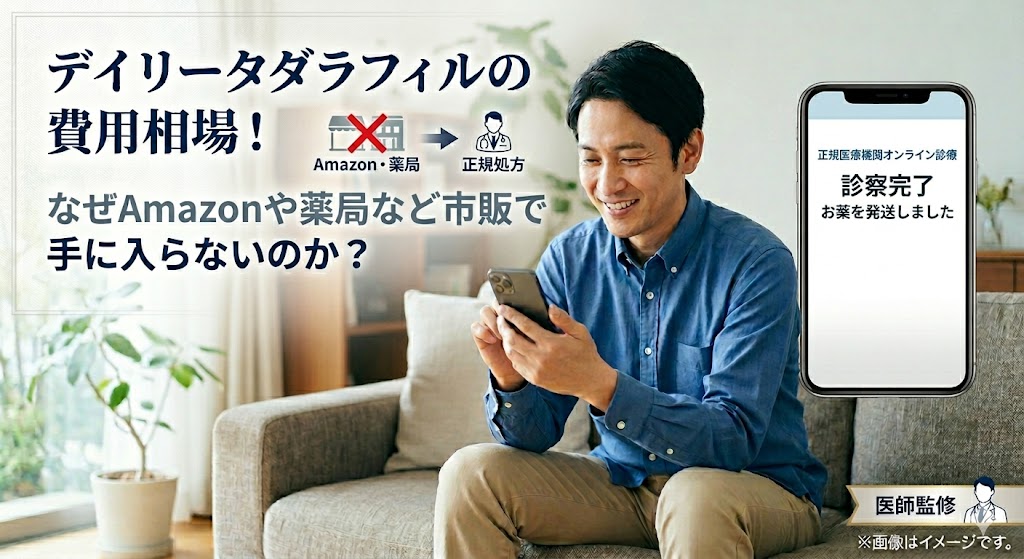 デイリータダラフィルの費用相場！Amazonや薬局など市販で手に入れられない理由とは