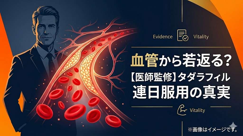 タダラフィルは毎日の服用で血管から若返る？アンチエイジング効果と論文エビデンス