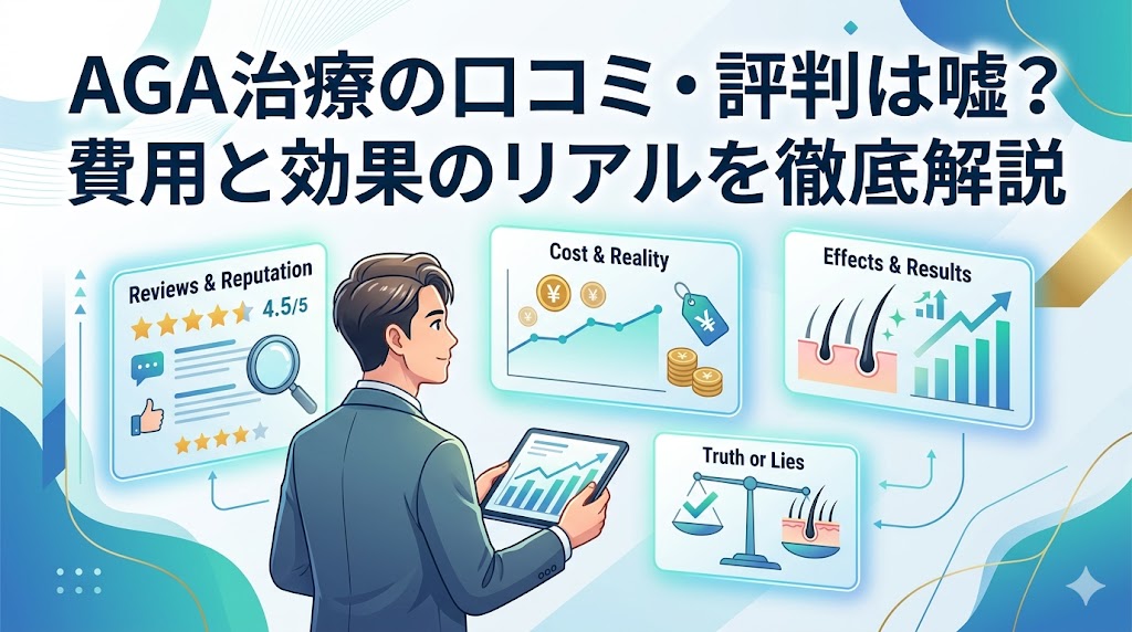 AGA治療の口コミ・評判は嘘?費用と効果のリアルを徹底解説