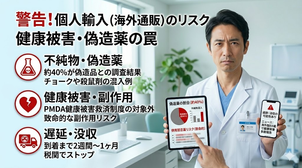 個人輸入の偽造薬リスクとオンライン診療の安全性比較